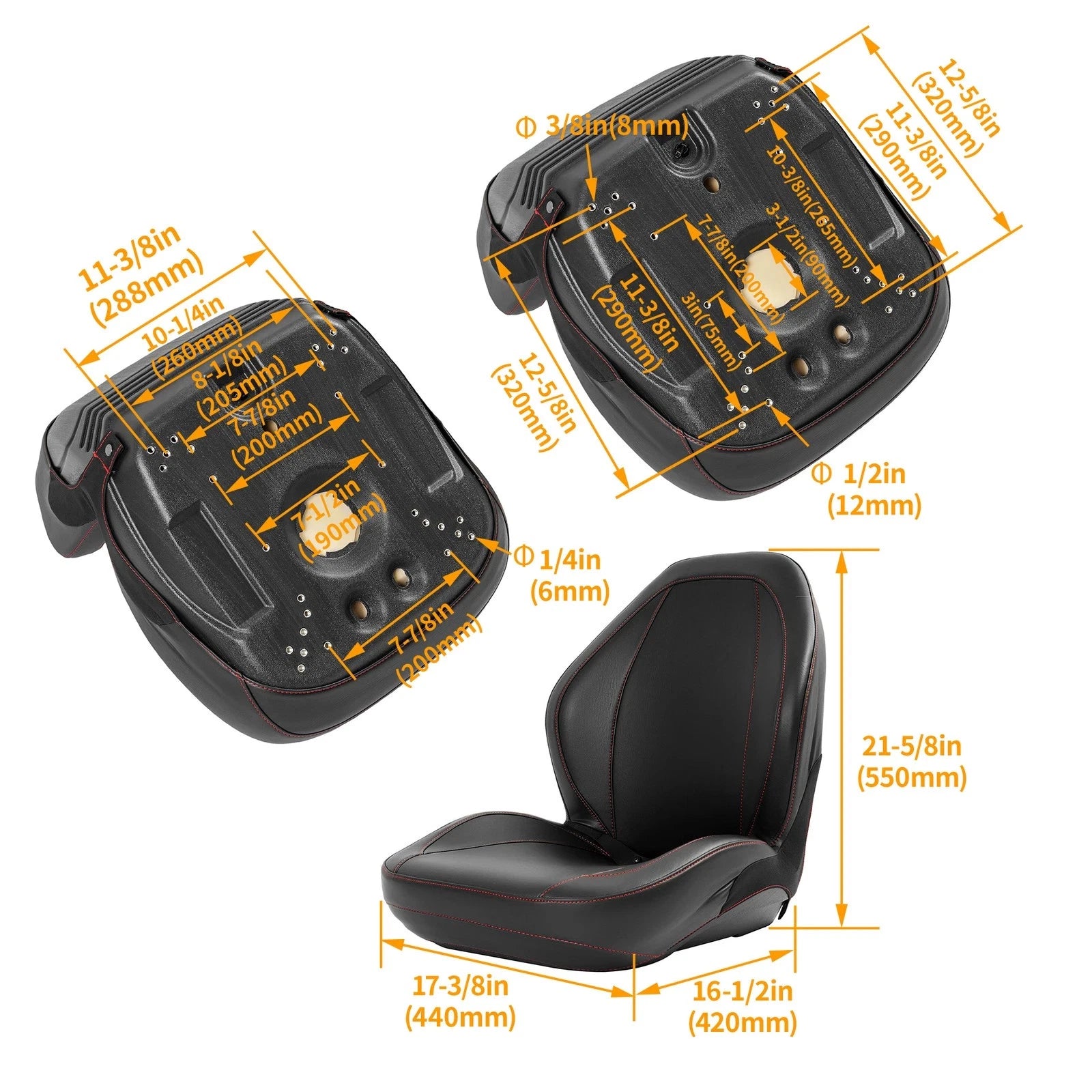 Complete Plastic Seat for Yamaha Rhino 450 660 700 (2004–2018)
