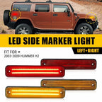 4X LED Side Marker Light for Hummer H2 (2003–2009) Amber/Red EPY
