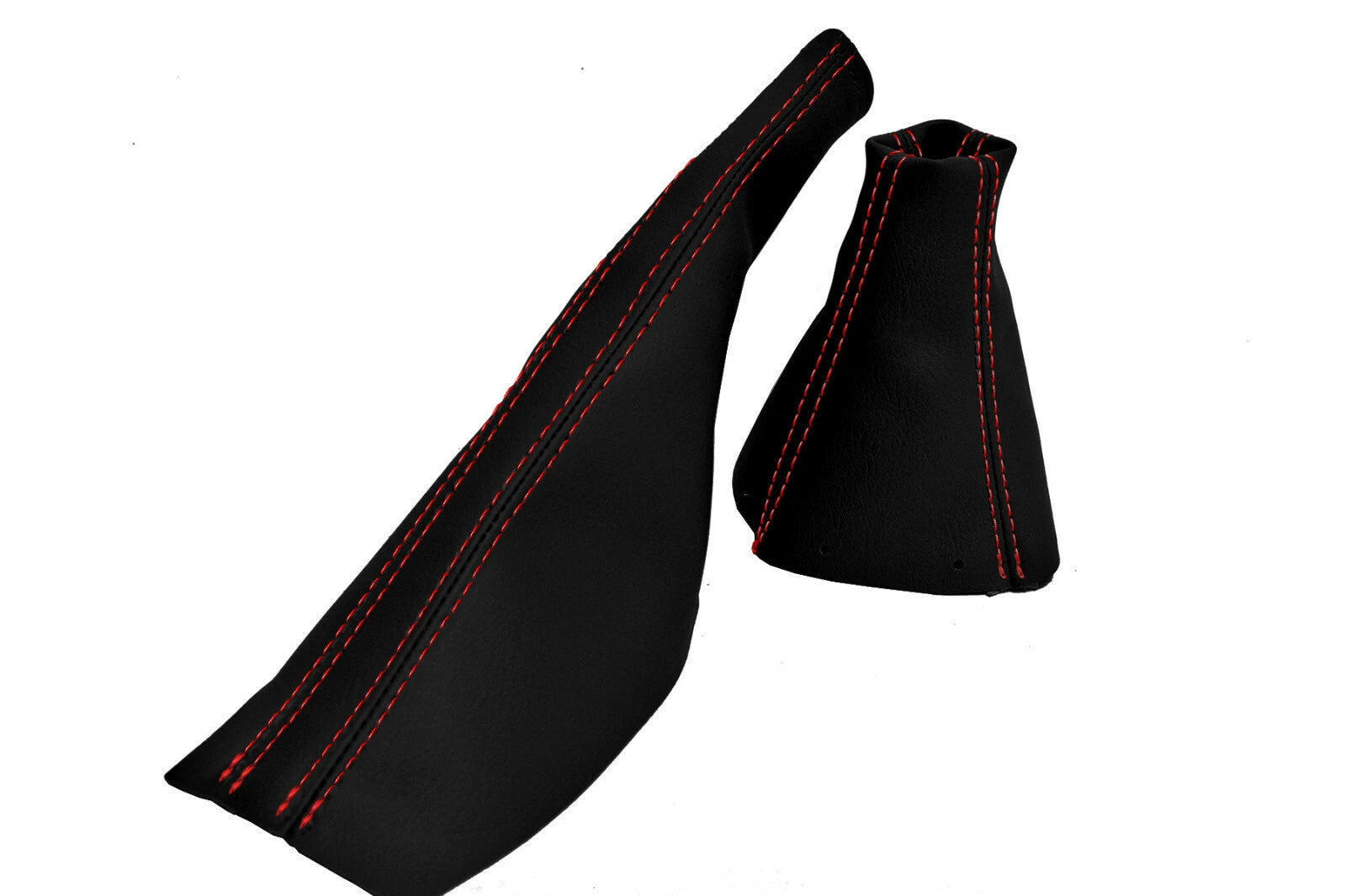 Leather Manual & E Brake Boot Cover for Audi TT (1998–2006) Red Stitch