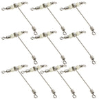 10pcs T Shape Rolling Swivels with Luminous Beads for Fishing