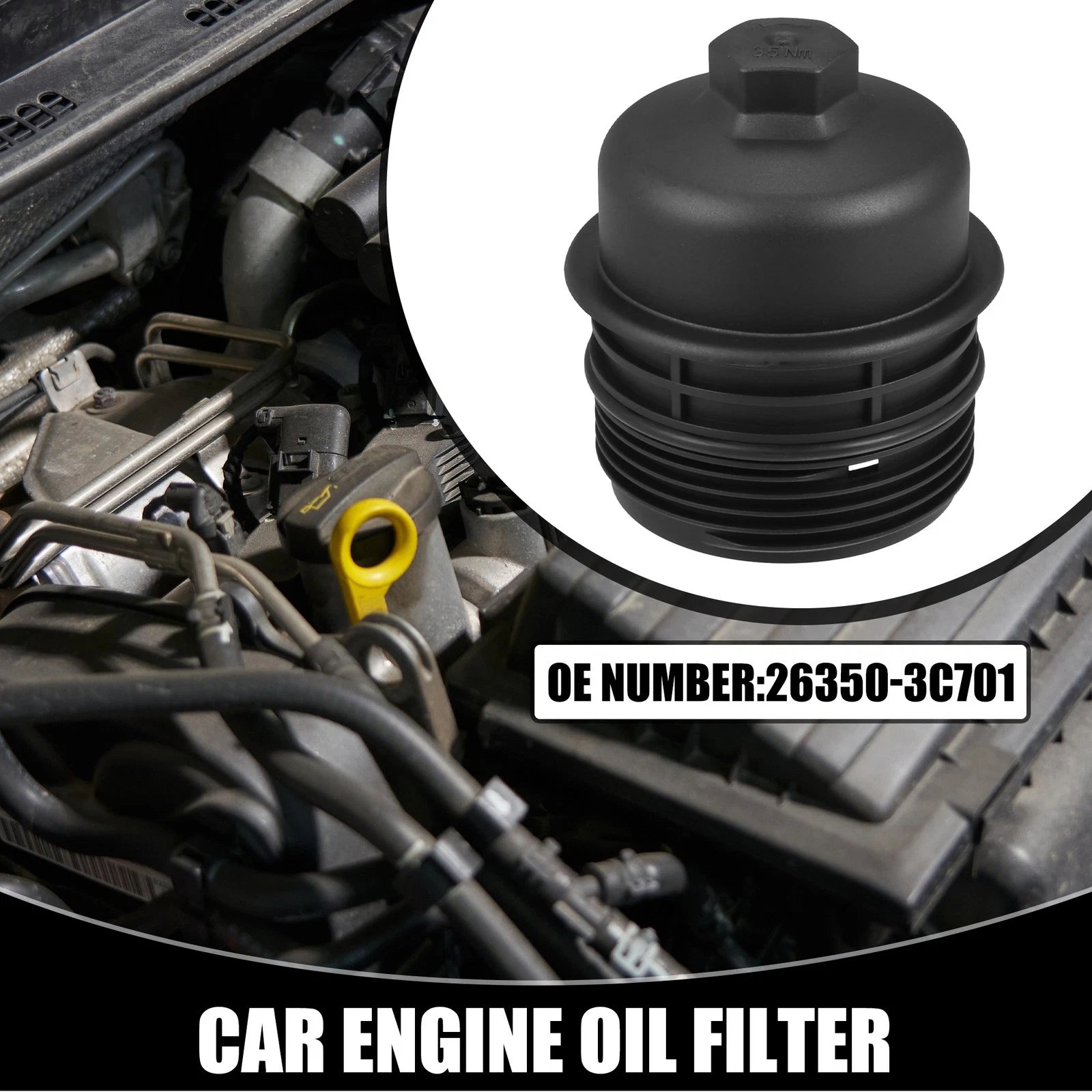 Oil Engine Filter Housing Cap Cover No. 26350-3C701 for Hyundai Palisade (2020–2023)