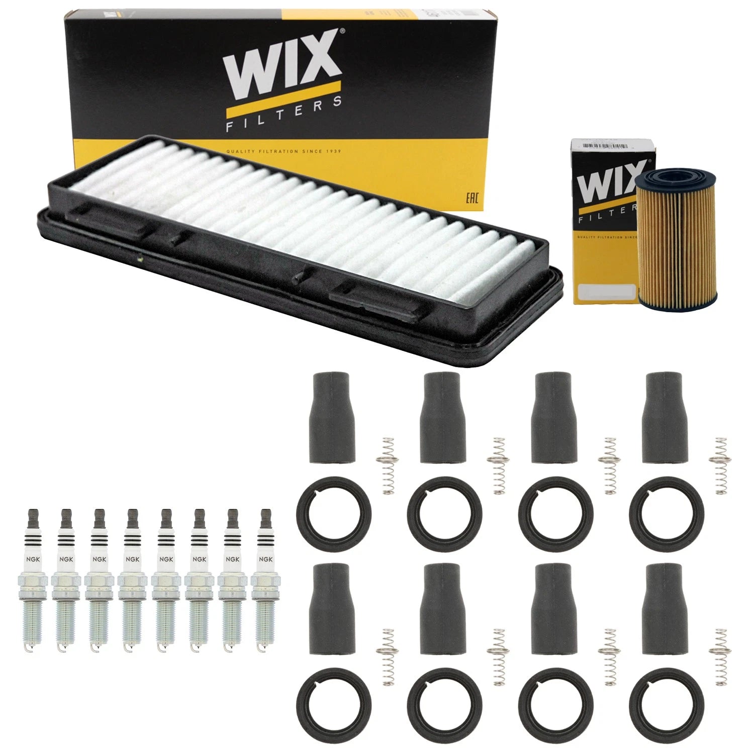 Tune Up Kit with NGK 8 Spark Plugs & Coil Boots for Equus Genesis K900 (2015–2016)