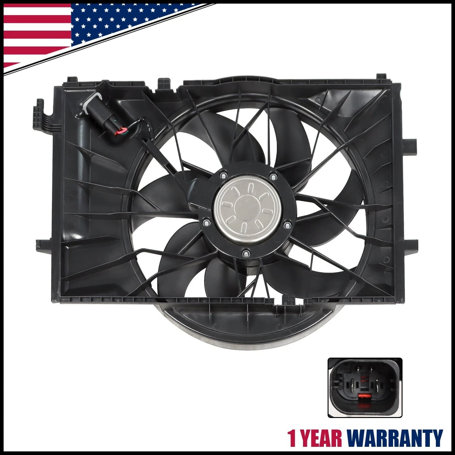 600W Engine Cooling Fan Assembly for Mercedes Benz W203 W209 (2001–2007)