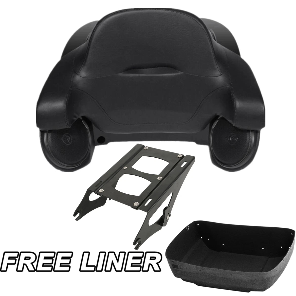 Trunk Mount Rack Speakers Backrest Pad for Harley Street Glide (2014–2023)