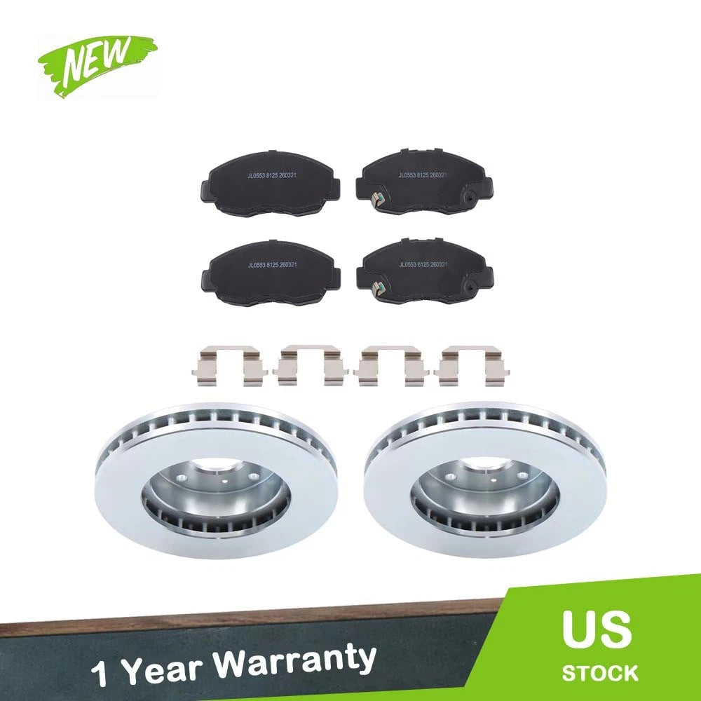 Set of 2 Front Disc Brake Rotors + Brake Pads for Honda Accord (1998–2002) P-465