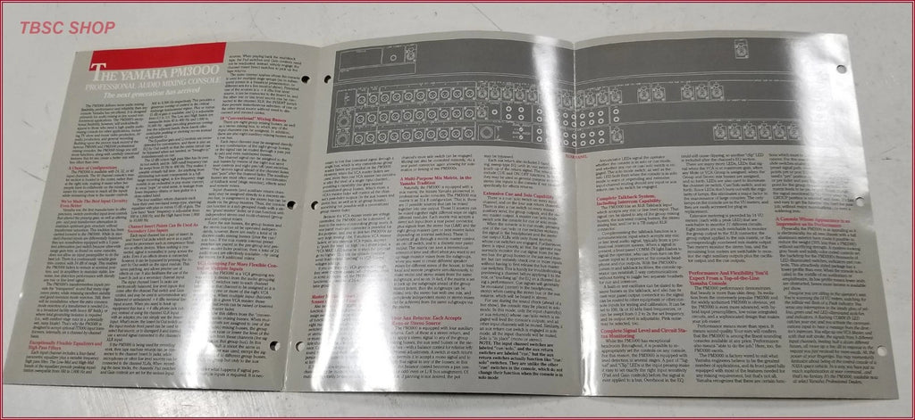 Yamaha PM3000 Mixing Console Sales Brochure & Maintenance Guide