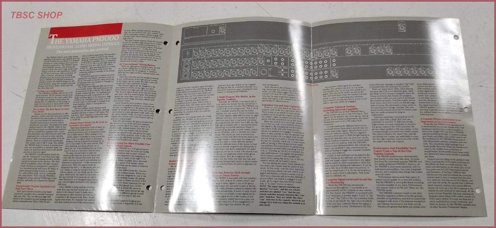 Yamaha PM3000 Mixing Console Sales Brochure & Maintenance Guide