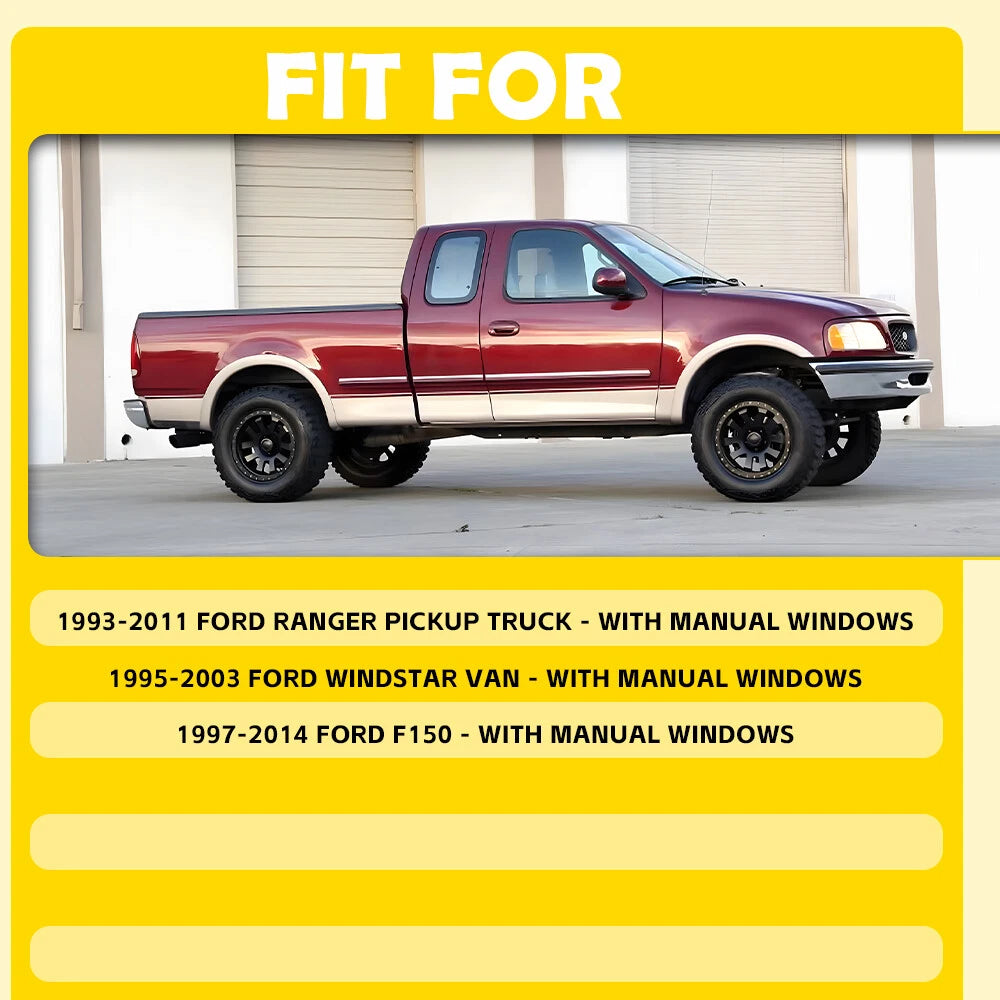 2 Inside Manual Window Crank Handles Black for Ford Ranger F150 (1993–2011)