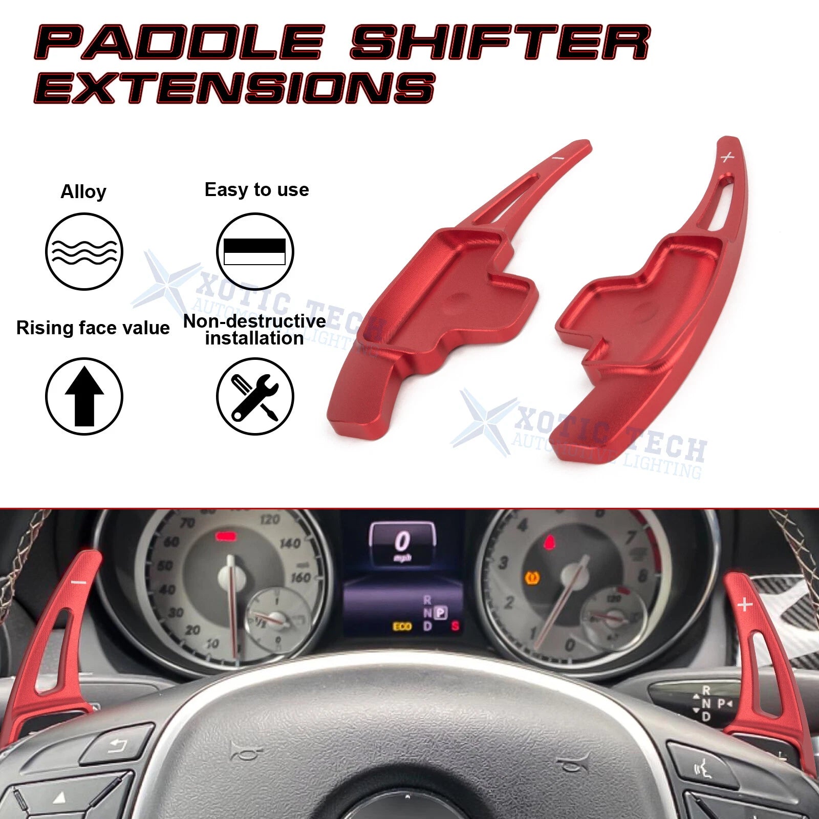 Alloy Paddle Shifter Extension Accessories for Mercedes-Benz C E GLA CLA (2015-2025)