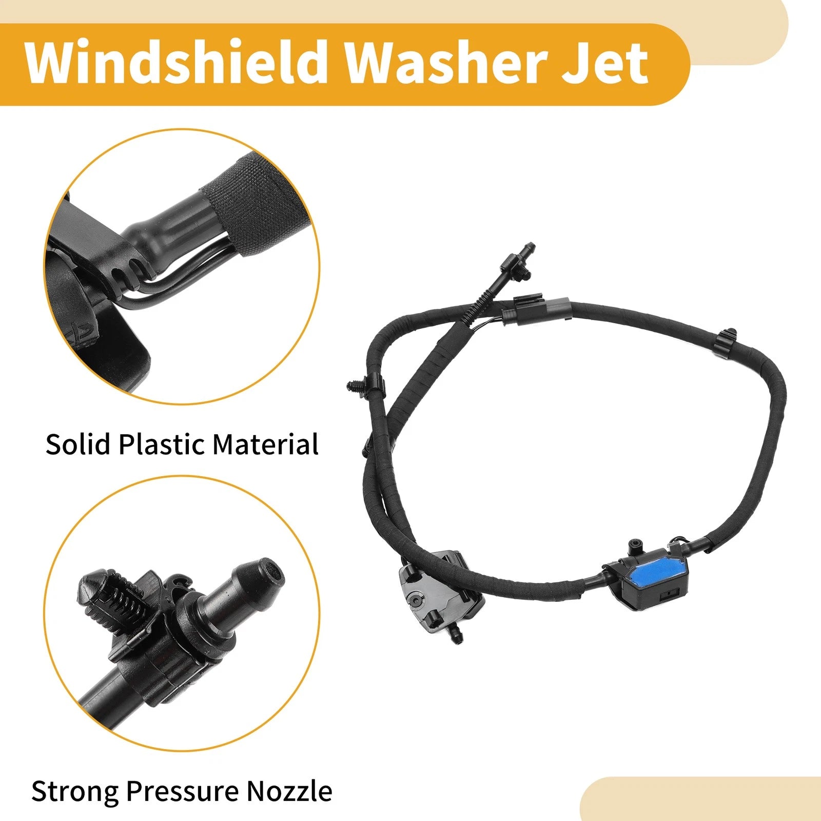 Front Windshield Washer Nozzle for BMW 430i 2017–2019, 435i 2014–2016, Black