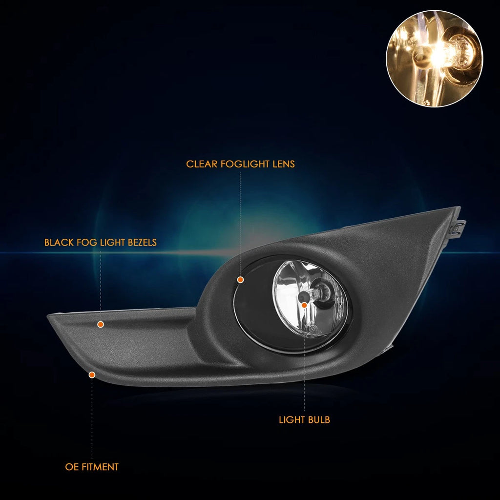 Clear Lens Fog Lights with Bezels for Nissan Altima (2013–2015)