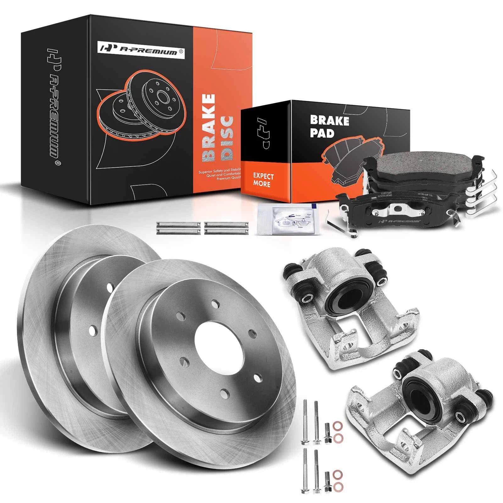 Set of 2 Rear Brake Rotors & Pads for Nissan Titan/Armada (2004–2015)