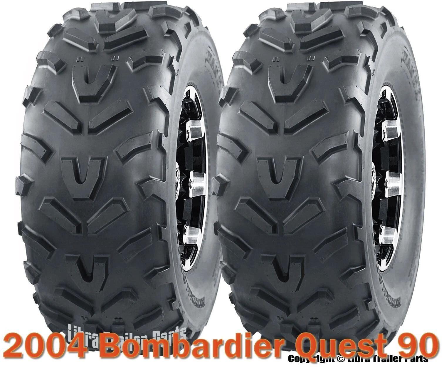 Set of 2 WANDA ATV Tires 20X7-8 /6PR for Bombardier Quest 90 (2004)