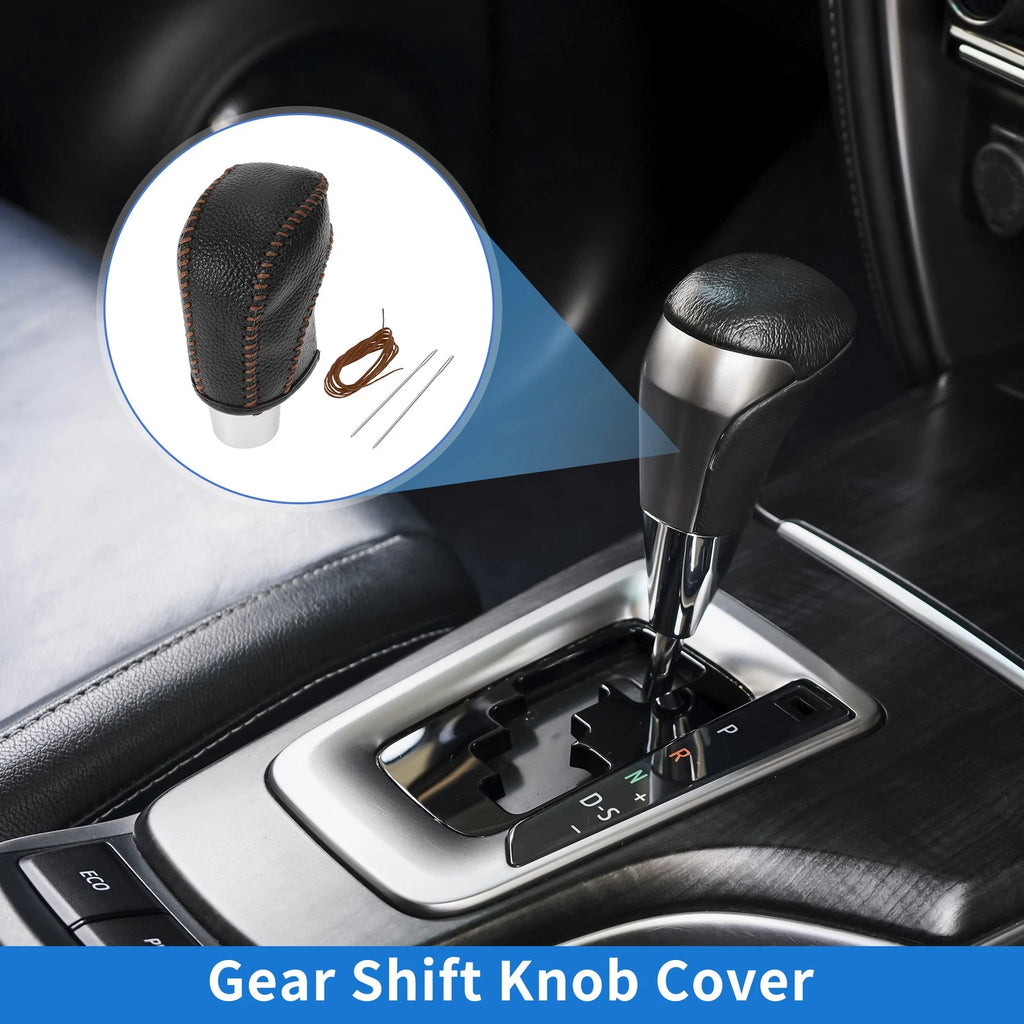 Gear Shift Knob Cover for Volkswagen Golf (2015–2019) Pebbled Black Brown