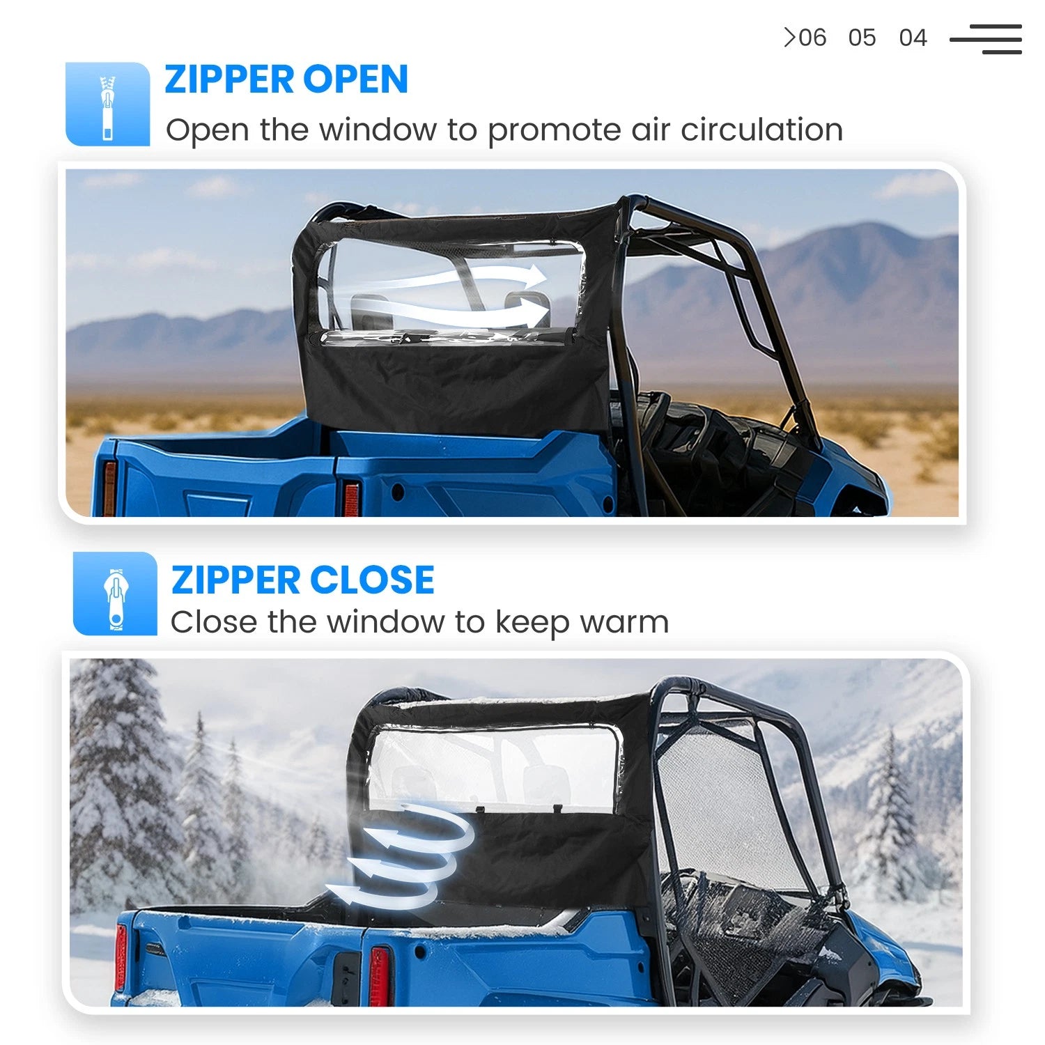 Soft Rear Panel Window for Honda Pioneer 700/700-4 (2014–2025)