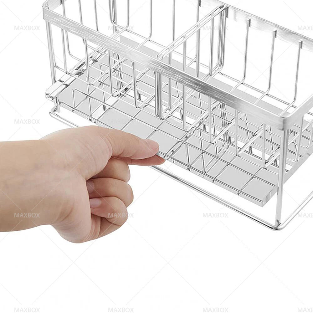 2X Stainless Steel Sponge Drainer Basket for Kitchen Sink Countertop