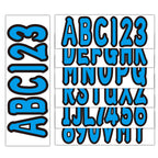 Set of 4 Personalized Boat Registration Decals A-Z & 0-9 Blue