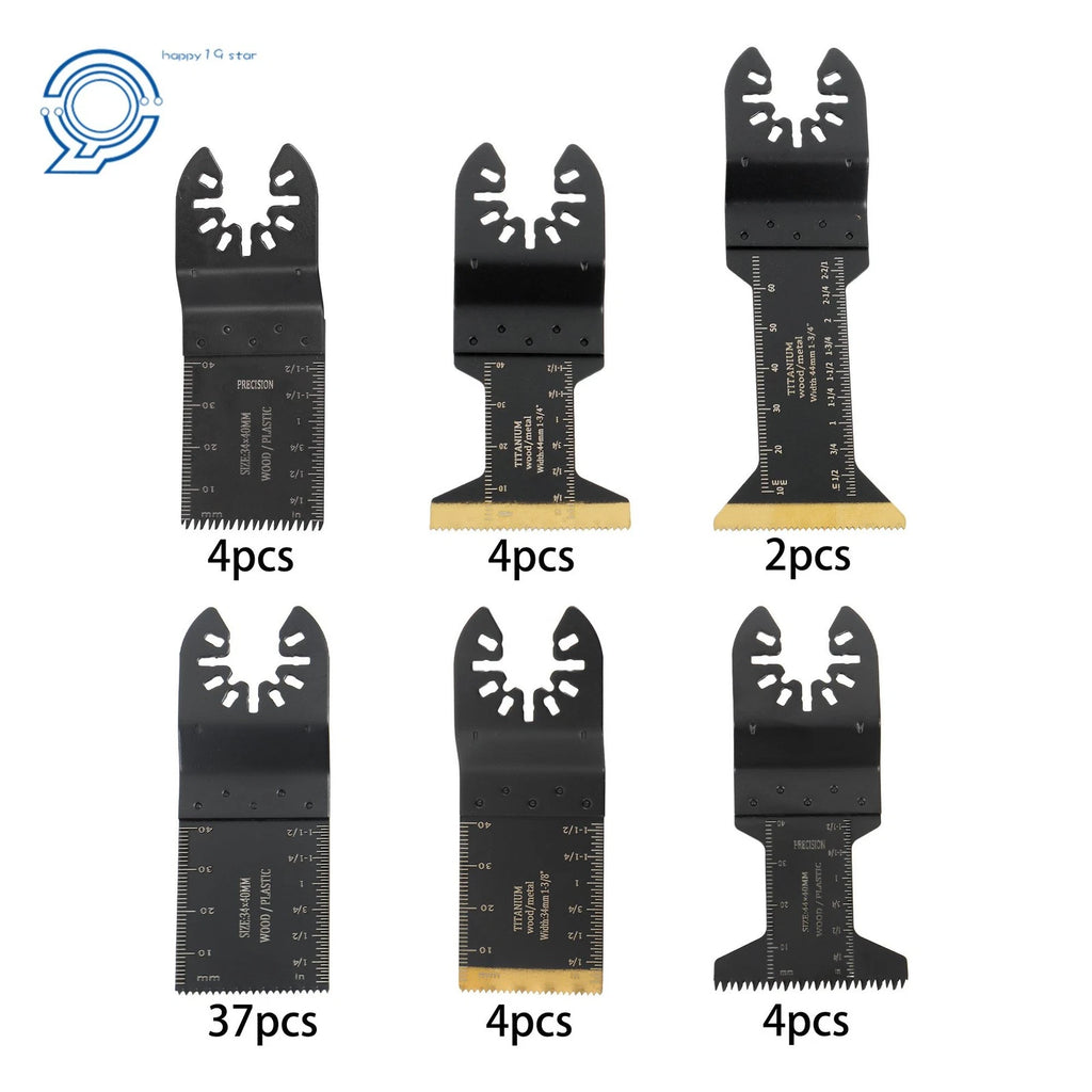 55 PCS Titanium Oscillating Saw Blades for Universal Multitool (Various)