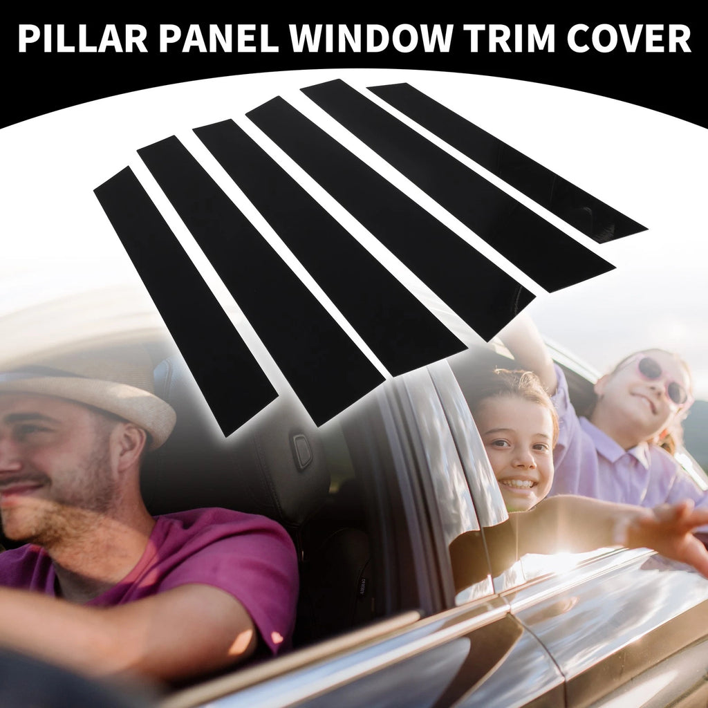 Set of 6 Car Pillar Window Trim Covers for Honda CR-V (2007–2011) Black