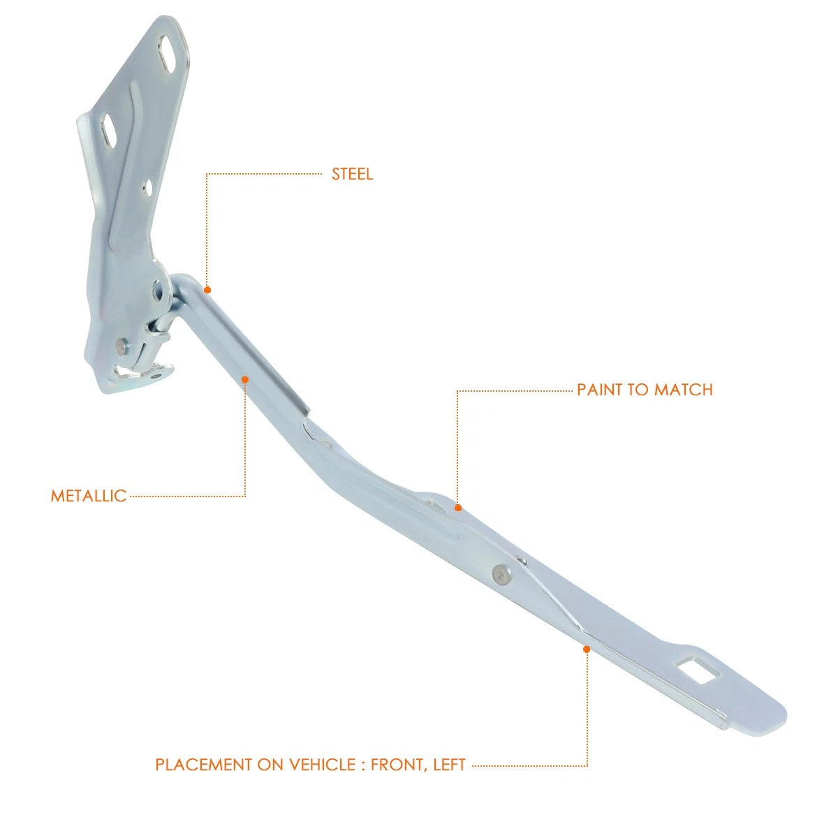 OE Style Left Driver Side Steel Engine Hood Hinge for Dodge Ram 2500 3500 (2010–2018)
