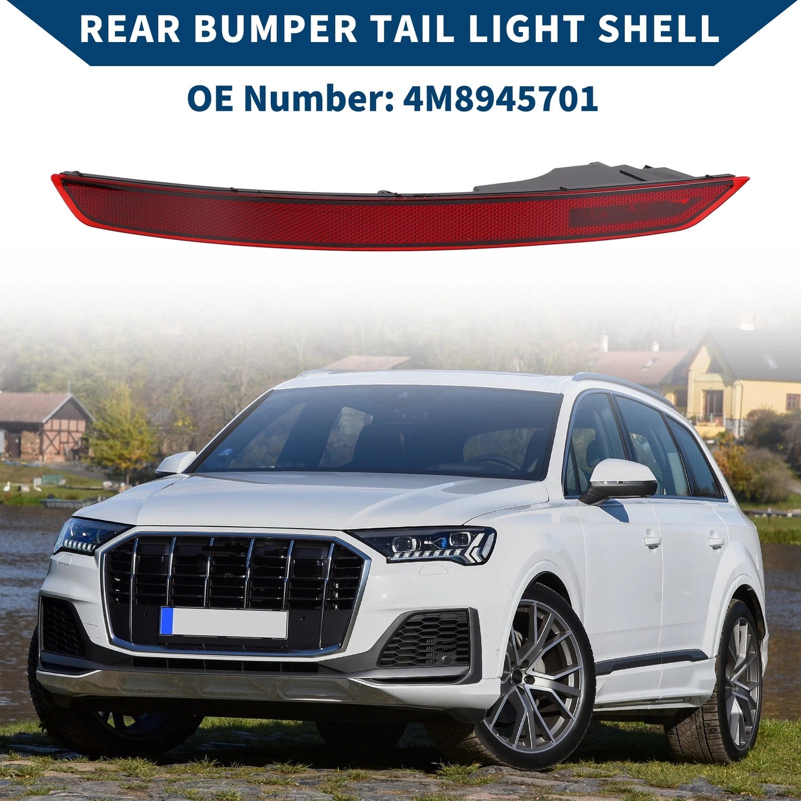 1pc Rear Left Tail Light Shell for Audi Q8 (2019–2022) No. 4M8945701