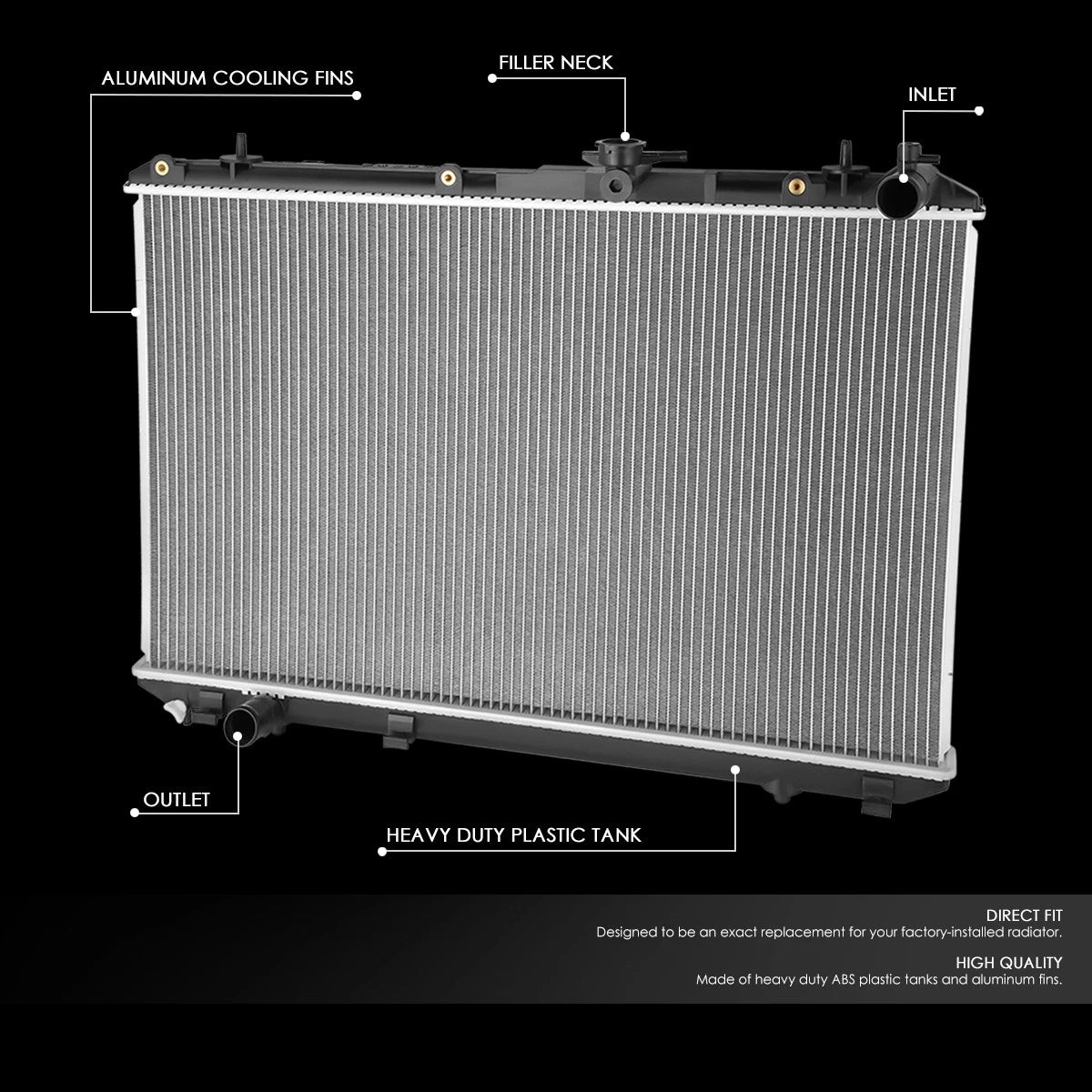 Aluminum Replacement Radiator for Toyota Highlander Hybrid (2008–2010) DPI 13066