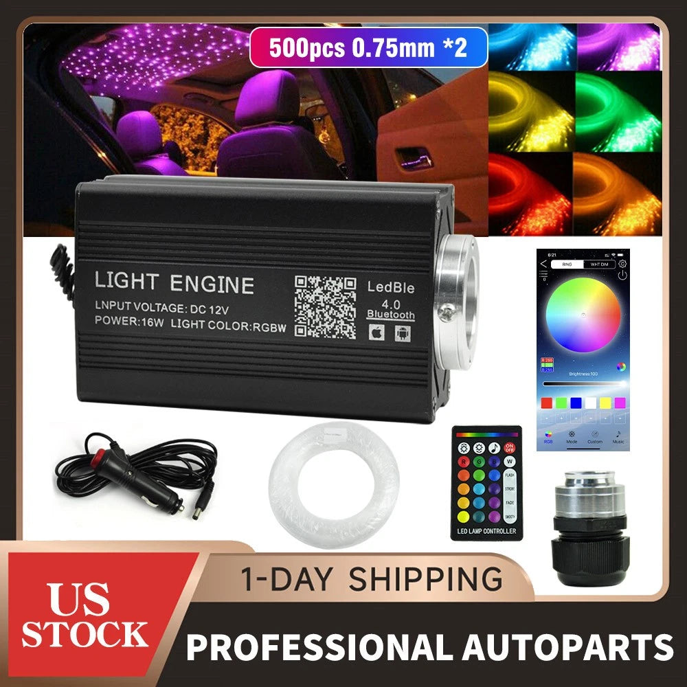 500pcs Fiber Optic Star Light Kit for Home Car Roof Ceiling