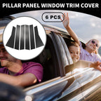 6pcs Window Trim Cover for Honda CR-V (2017–2022) Black Carbon Fiber