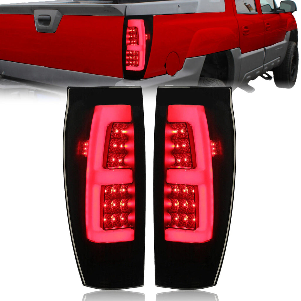 LED Tube Bar Tail Lights Pair for Chevy Avalanche 1500 2500 (2002–2006)