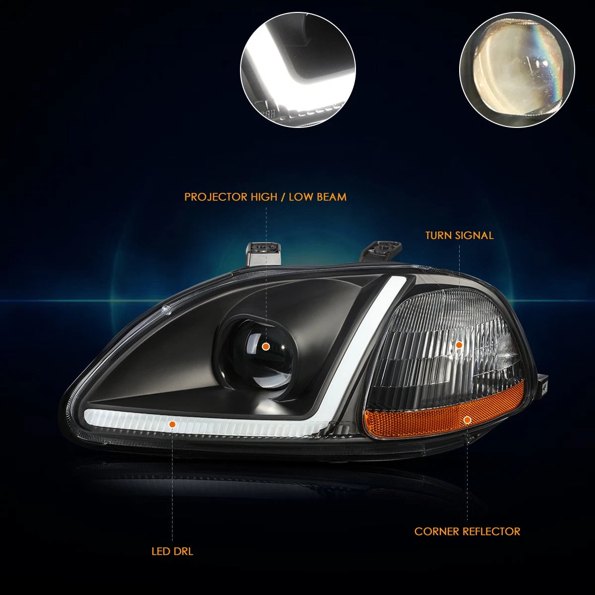 Driver Side Projector Headlight Lamp for Honda Odyssey (2014–2017)