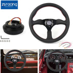 14" Black Leather Steering Wheel for Ford Mustang (1984–2004)