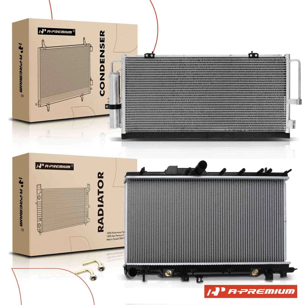 2X Radiator & AC Condenser Cooling Kit for Subaru Impreza (2002–2003)