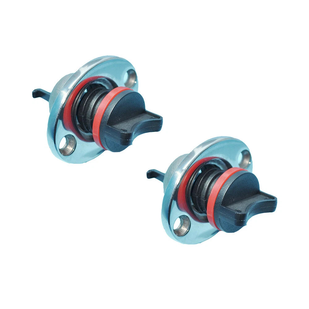 2X Boat Bungs for Transom (Chrome Base, Coarse Thread)