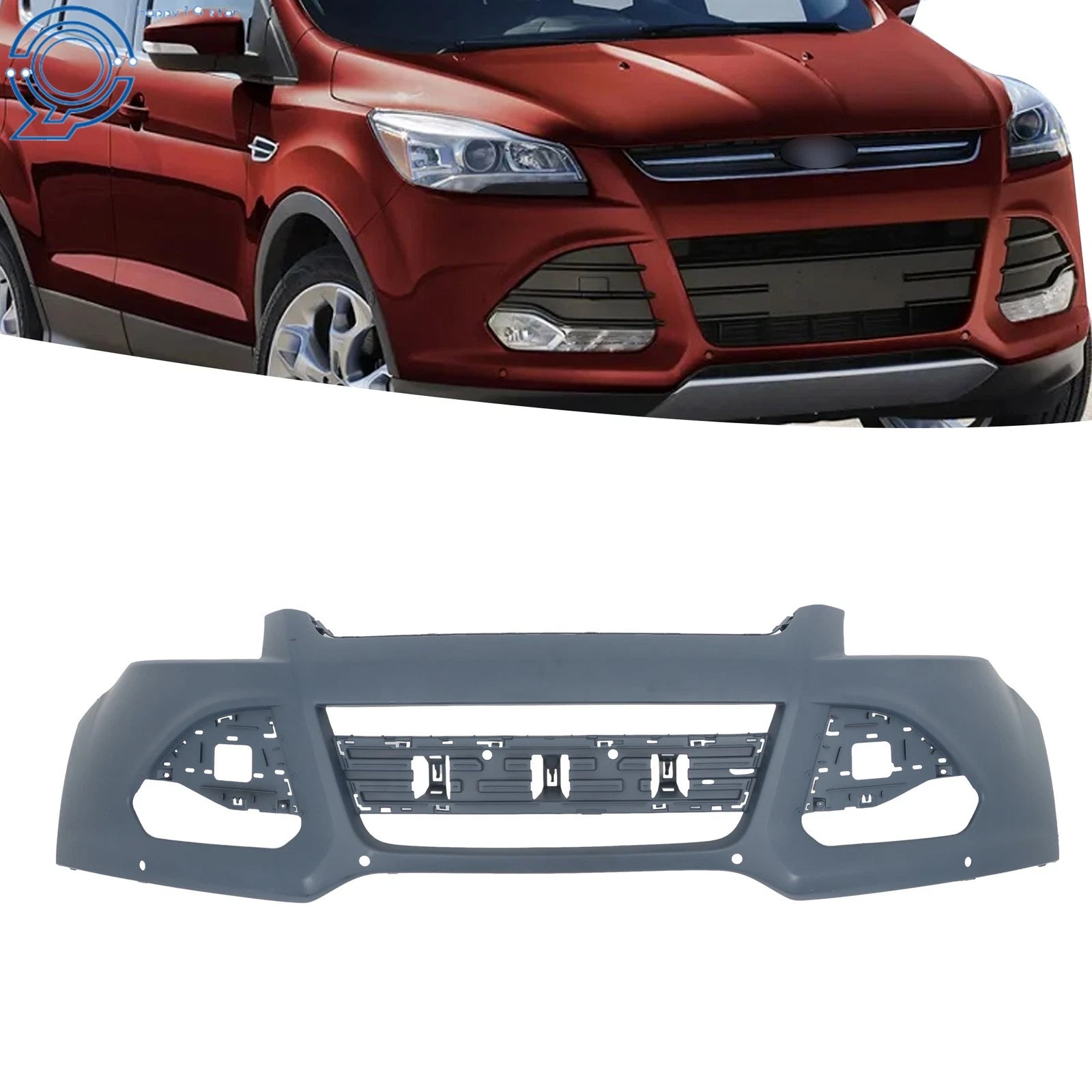 Front Bumper Cover for Ford Escape (2013-2016) with Park Assist, Primed