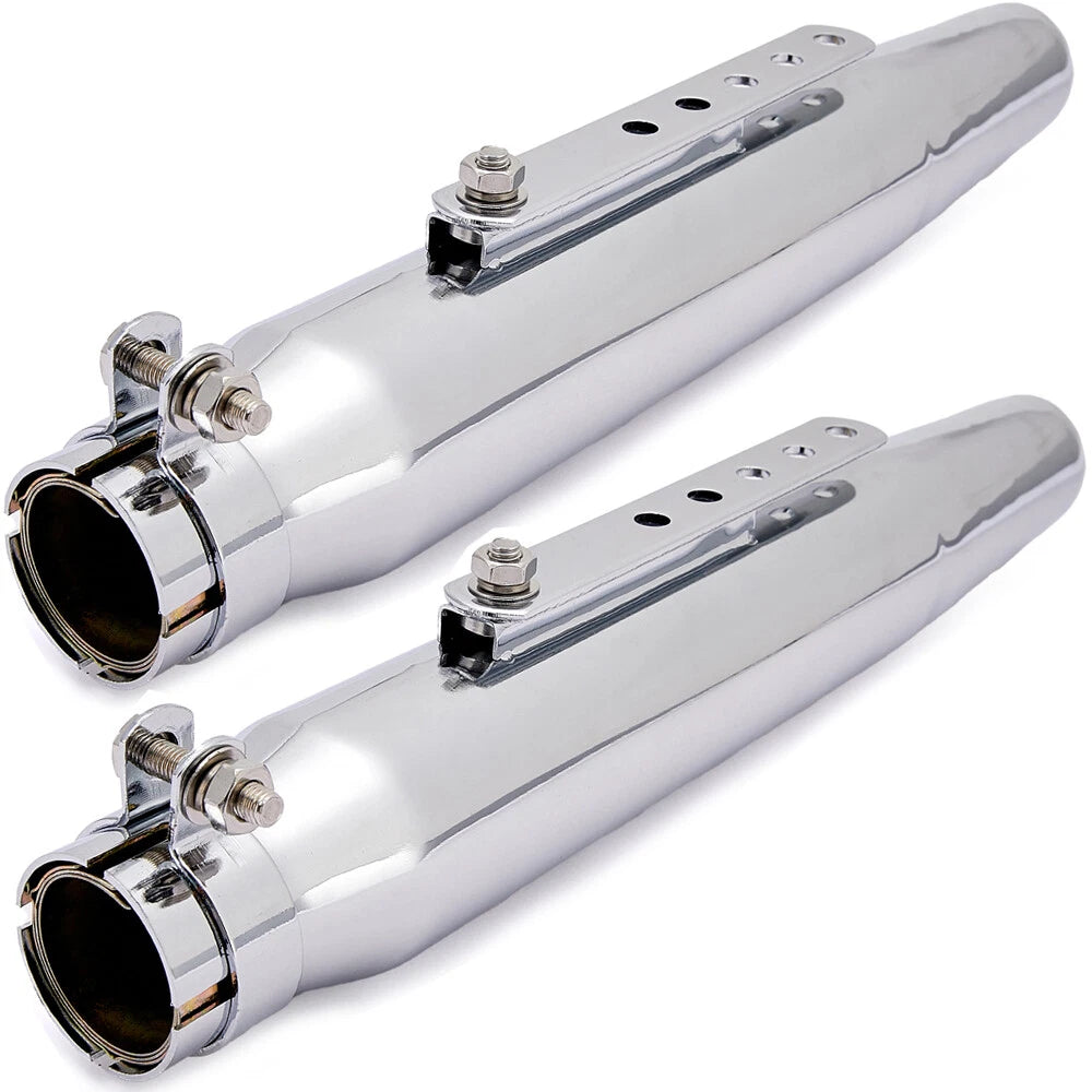2X Universal Motorcycle Exhaust Pipe Removable Silencers for Cafe Racer