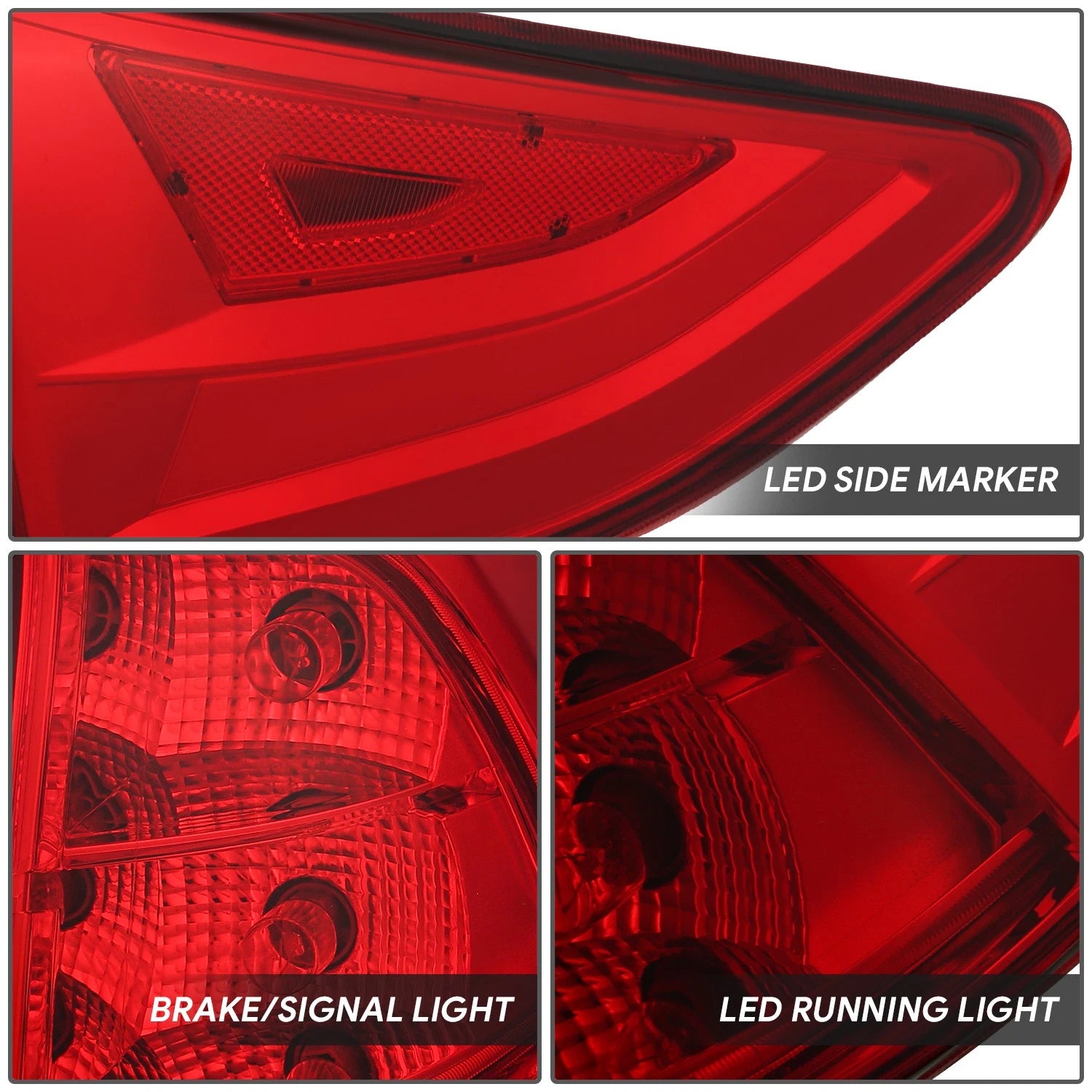 Chrome Red LED Taillight Assembly for Honda Odyssey (2018–2023)