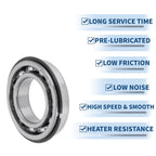 1 Pc 6007NR Deep Groove Ball Bearing for Scooter Skateboard Wheel (35x62x14mm)