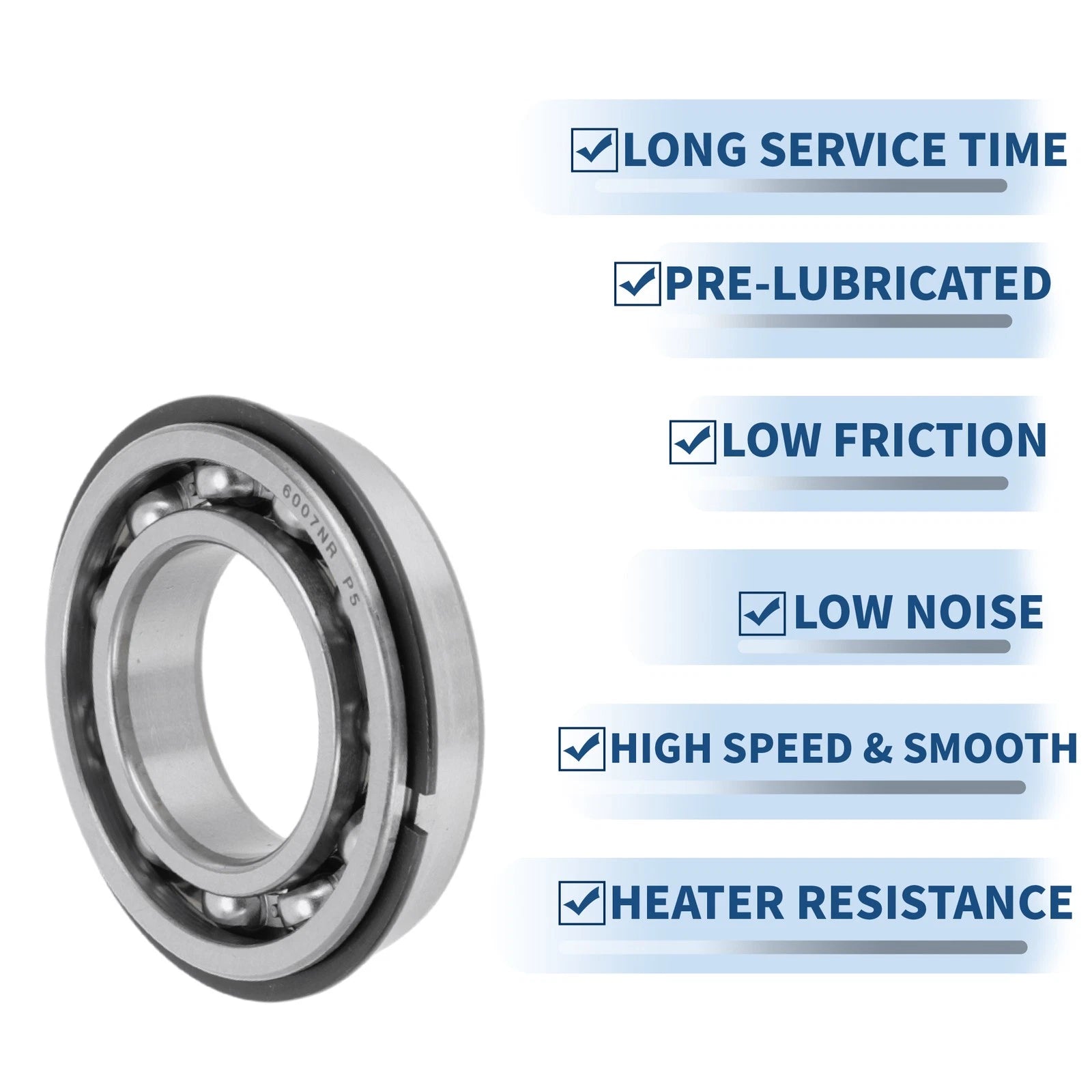 1 Pc 6007NR Deep Groove Ball Bearing for Scooter Skateboard Wheel (35x62x14mm)