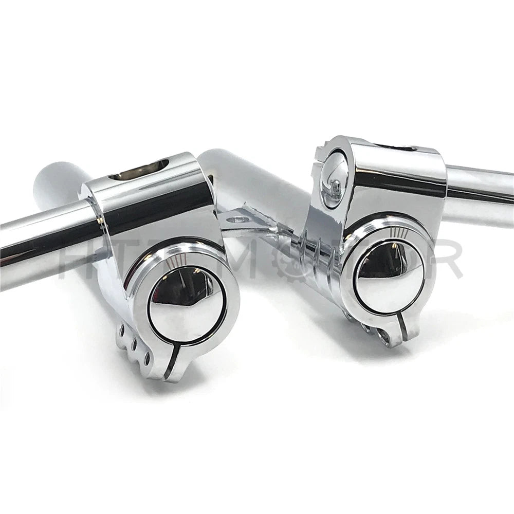 Adjustable 10" Chrome Clip Splitter Handlebars for Harley Dyna FXR Sportster