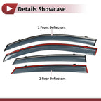 Window Deflectors for Honda Civic Side Window Vent Visors Black (2016-2021)