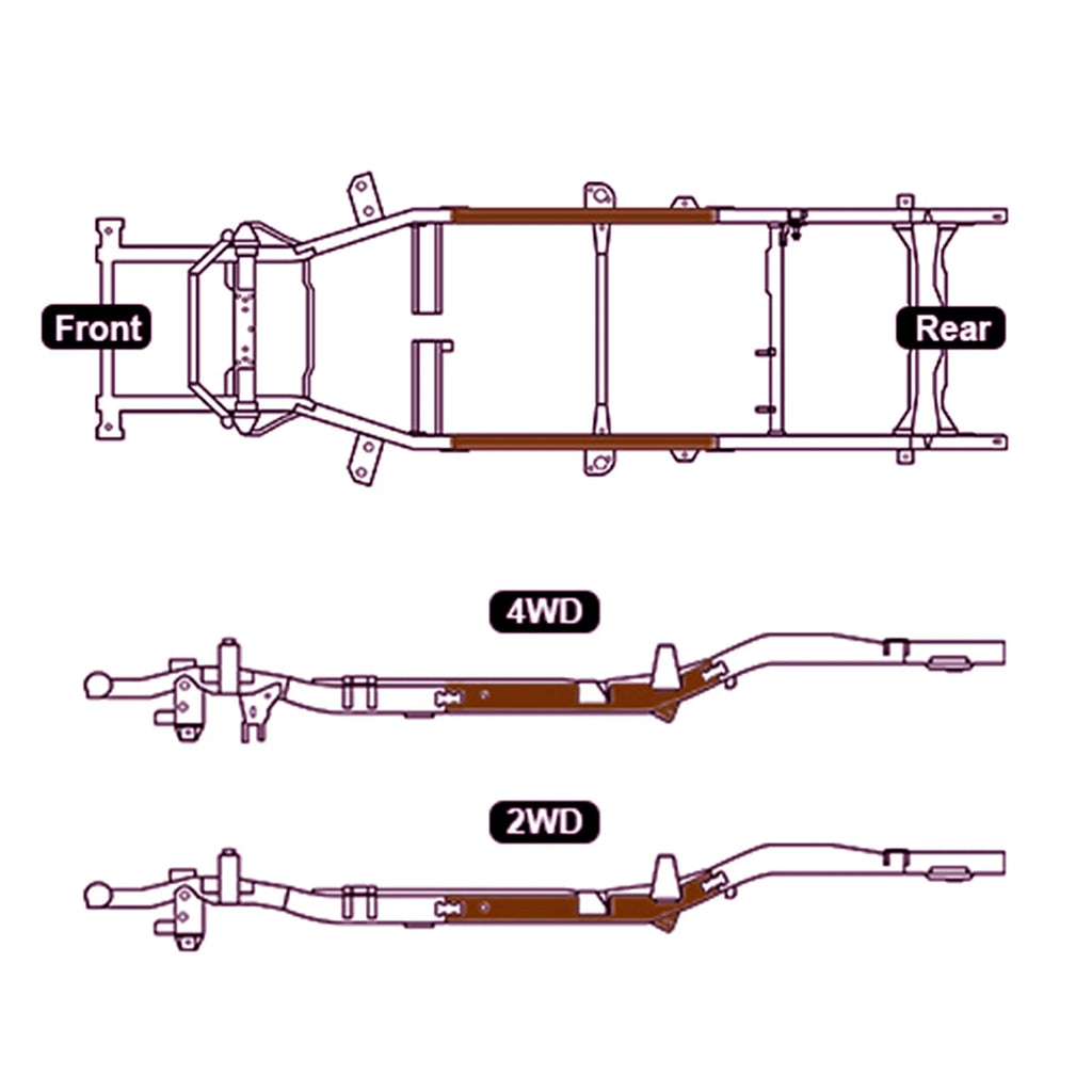 Mid Frame Rust Repair for Toyota Tacoma Regular Cab 2WD 4WD (1996–2004)