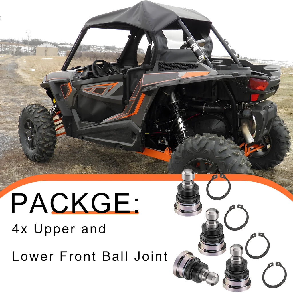 Set of 4 Upper Lower Front Ball Joints for Polaris RZR XP 1000 / Turbo / S / 4 / RS1