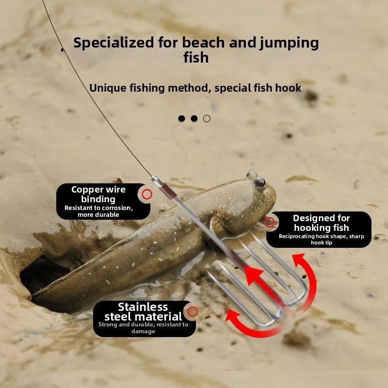 Stainless Steel Mudskipper Hook with 4 Prong Anchor for Saltwater
