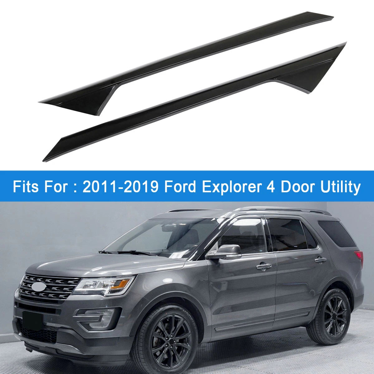 Set of 2 Windshield Outer Trim Molding for Ford Explorer (2011-2019)