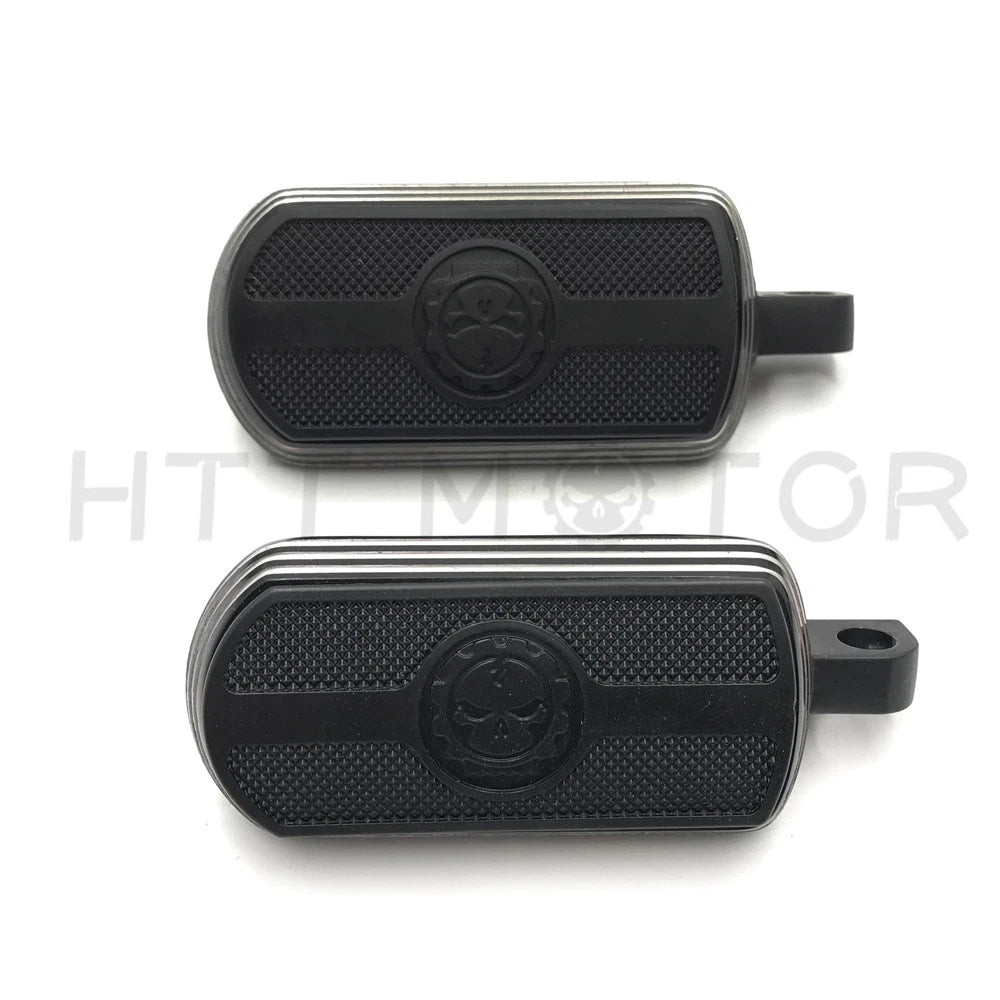 Black Gear Skull Foot Pegs for Harley Sportster (1984–2017)