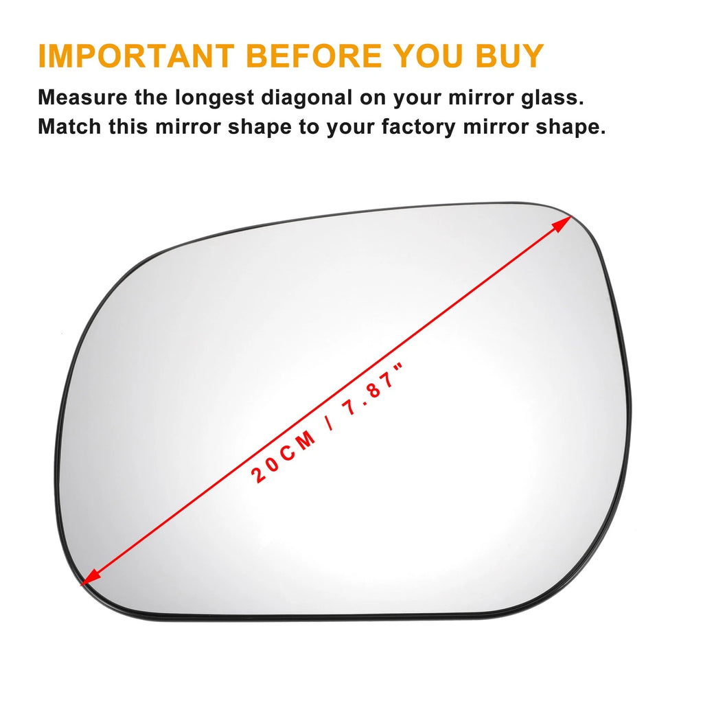 Left Side White Mirror Glass for Toyota Verso (2009–2012)