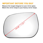 Left Side White Mirror Glass for Toyota Verso (2009–2012)