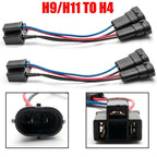 Dual Harness H9/H11 to H4 Headlight Splitter for