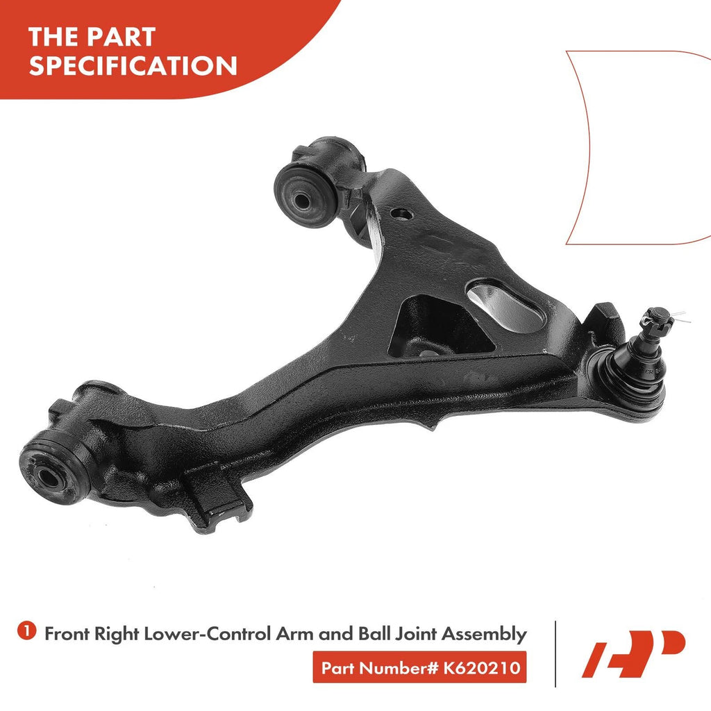 Front Right Lower Control Arm with Ball Joint for Ford Expedition (1997-2023)