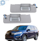Set of 2 Sun Visors for Honda Pilot Ridgeline (2017–2021) Gray with Light Mirror